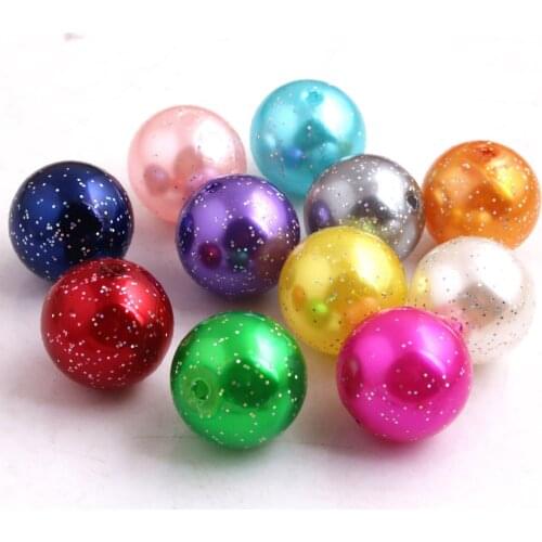 Kwoi Vita' bead of 10mm/12mm/20MM Acrylic Glitter Imitation pearl Beads For fashion jewelry Necklace Making