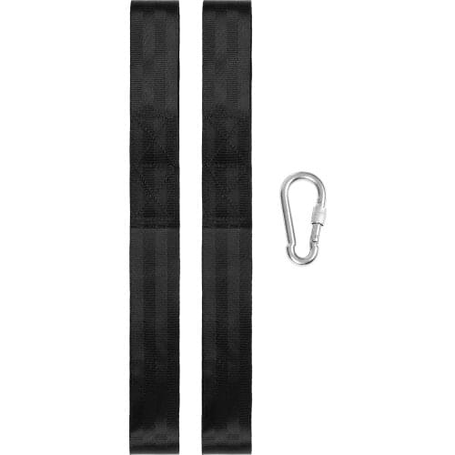 Lixada Battle Rope Anchor Strap Kit with Heavy Dut Reinforced 2 Nylon Straps & 1 Stainless Steel Carabiner Clip For Fitness