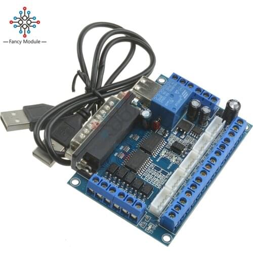 Breakout Board 5 Axis CNC with Optical Coupler Stepper Motor Driver MACH3 DC Motor Driver Expansion Board with USB Cable