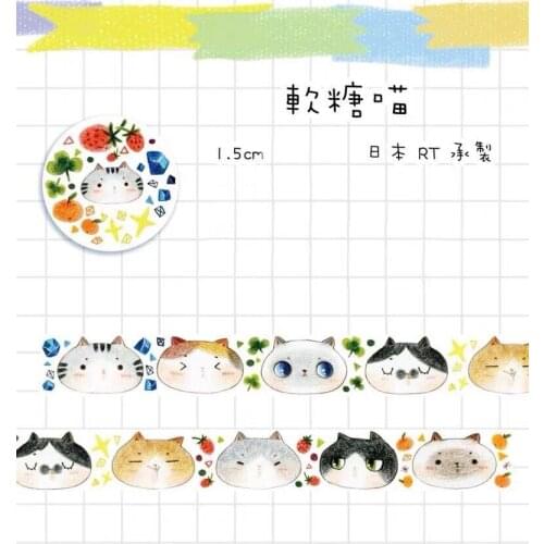 Soft Cats Candy Washi Tapes Bullet Journal Masking Tape Adhesive Tape DIY Scrapbooking Washi Stickers