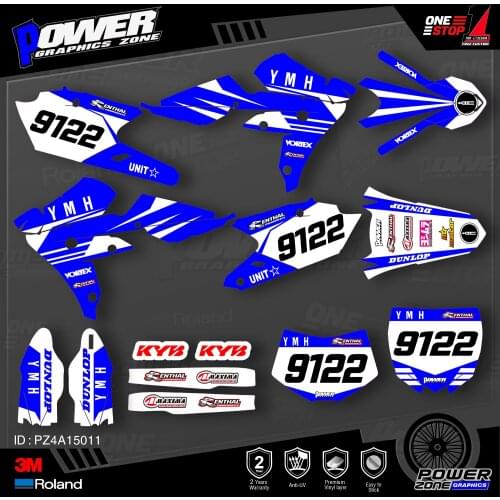 PowerZone Custom Team Graphics Backgrounds Decals 3M Stickers Kit For YAMAHA 2016-2018 WR450F 2015-2018 YZ450FX 011