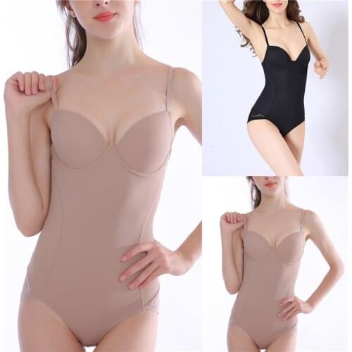 New Women Body Shaping Bodysuit Tummy Control High Waist Spaghetti Strap Ladies Push Up Solid Shaperwear