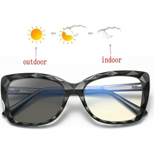 New Retro Diamond Frame Reading Eyeglasses Men Women Photochromic Round Frame Reading Glasses Presbyopia Eyewear Diopter +1.0 NX