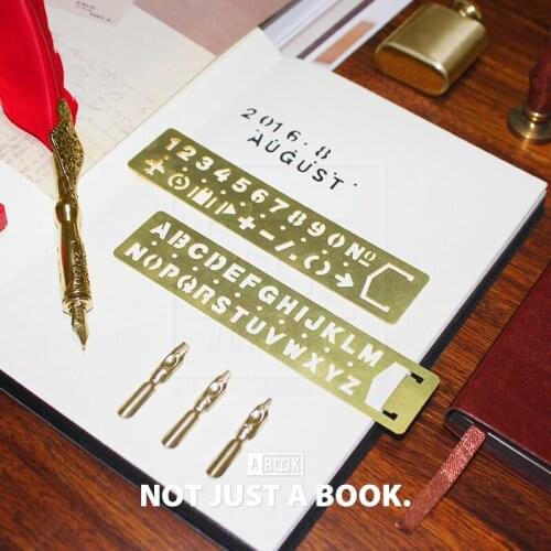 Application of the HOBO travel hand account brass drawing ruler ruler alphanumeric template midori/filofax bookmark
