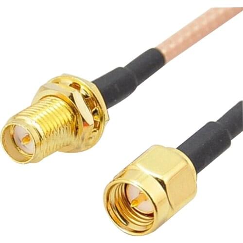 SMA Male Plug To RP SMA Female Double Shielded Silver Plated RG316D Pigtail Cable Jackplug Wire Connector Ultra Low Loss