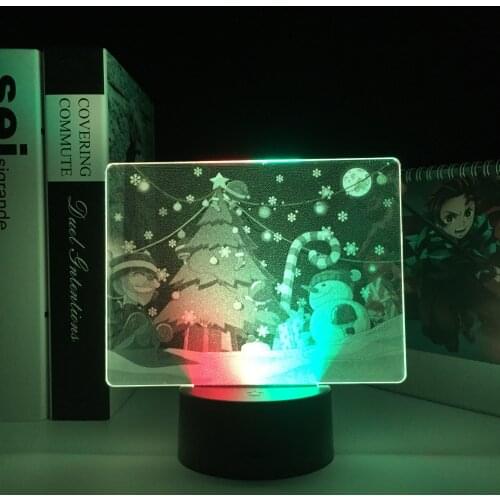 Two-Color Series Deer Under The Tree 3D Lamp Visual Illusion Acrylic Light Guide Plate for Childre Couple Festival Birthday Gift