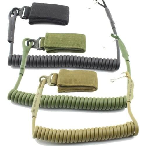 Coil Sling Rope Lanyard Molle Elastic Hunt Pistol Tool Belt Backpack Airsoft Gun Handgun Shooting Military Bag Spring Strap