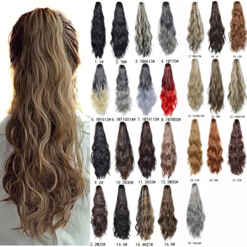 Yihan Claw In Ponytail Synthetic Women Clip in Hair Extensions Wavy Curly Style Pony Tail Hairpiece Brown Blonde Hairstyle
