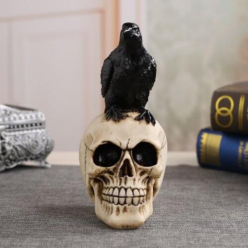 Modern Craft Skull Statue Resin Home Decor Accessories Halloween Props Fireplace Loft Craft Gift Bar Skull Model decoration