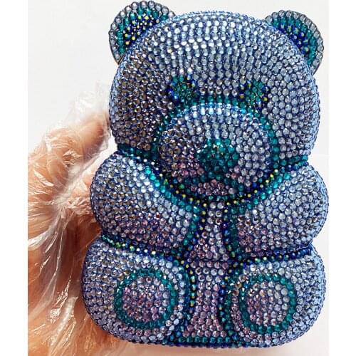 Animal Shape Blue Full Rhinestone Clutch Bag New Fashion Women’s Crystal Diamond Shoulder Handbags Party Prom Clutches Bags