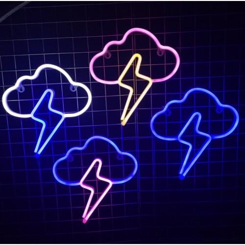 Night Light Neon Sign SMD2835 Indoor Cloud And Lightning Model Holiday Xmas Party Wedding Decorations Table Lamps