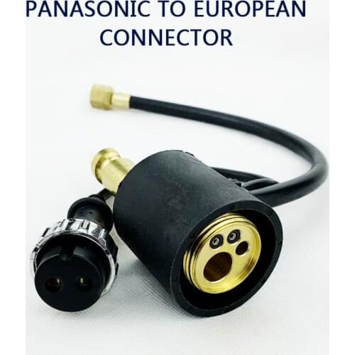 1pcs Wire Feeder Connector To CO2 MIG Welding Torch Panel Socket Euro Connector Adapter Panasonic To European connector