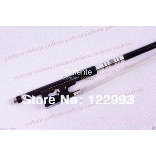 1 pcs Violin Bow Plaid Carbon Fiber Round Stick Ebony F rog Flower inlaid 4/4 #7