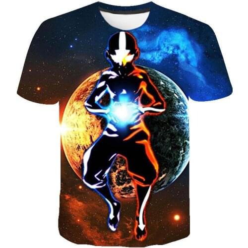 2021 Anime Avatar The Last Airbender 3D Tie Dye Men Clothing T Shirt Summer Round Neck Plus Size Oversized T Shirt Camisetas 5XL