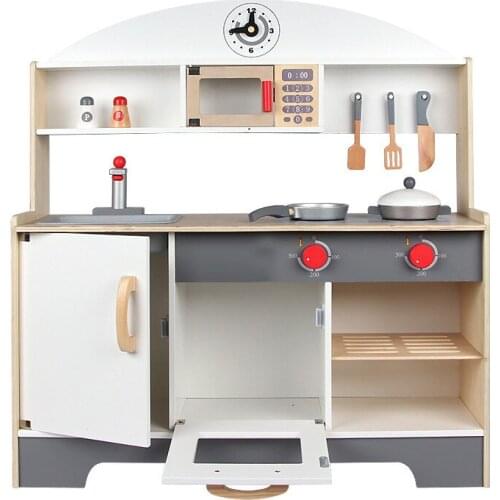 2021 Kids Wooden Simulation KitchenToy Set Play House Simulated Tableware Oven Cooking Hand Washing Table Kids Educational Toys