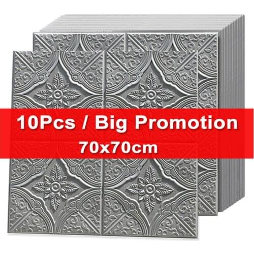 3D Stereo Foam Wall Sticker 70*70cm Wallpaper Wall Ceiling Living Room Self-adhesive Bedroom Roof Wall Papers Home Decoration