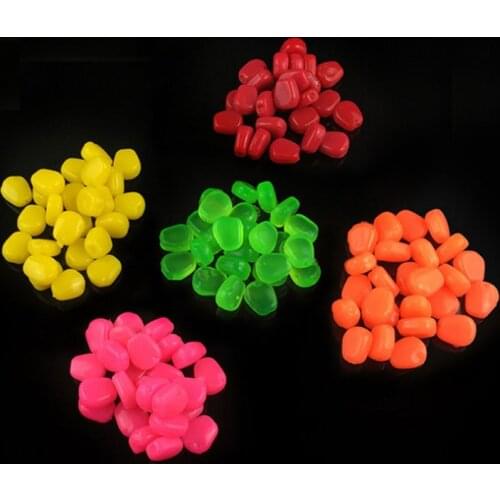 50 or 100 pcs Colored Pop Up Carp Fishing Boilies Flavoured Grass Carp Bait Floating Corn Soft Pellet lure