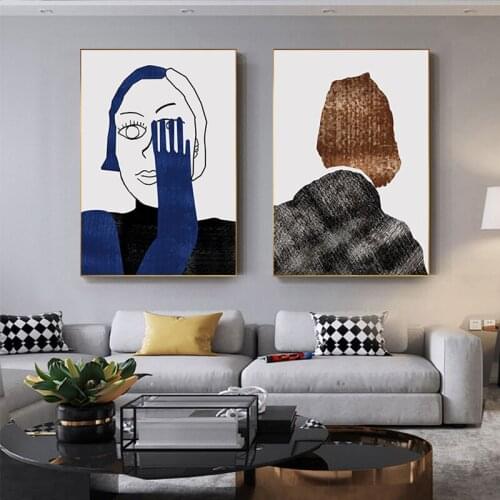 Modern Style Abstract Figures Canvas Painting Wall Art Nordic Posters and Prints Wall Pictures for Living Bedroom Decoration