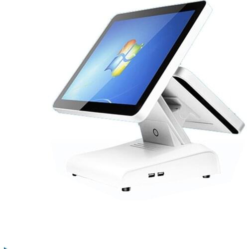 ComPSOxb J1900 Fanless touch screen for retailers POS system for retailers white dual screen POS terminal