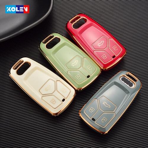 New Soft TPU Car Remote Key Full Cover Case For Audi A4 B9 Q5 Q7 TT TTS 8S A4L A5 2016 2017 2018 2019 Accessories Keychain Shell
