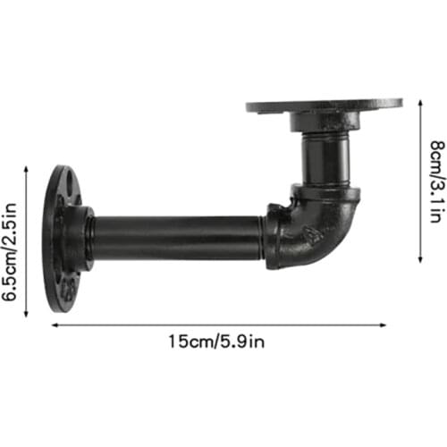 2Pcs/lot Black Iron Bracket Wall Mounted Wooden Board Support Household Bookshelf Holder Storage Shelf Hardware Accessories