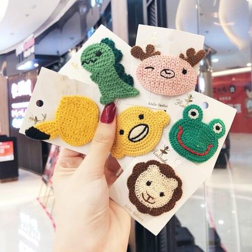 Children Cute Candy Cartoon Smiley Face Alloy Ornament Hair Clips Girls Lovely Knitting Hairpins Barrettes Kids Hair Accessories