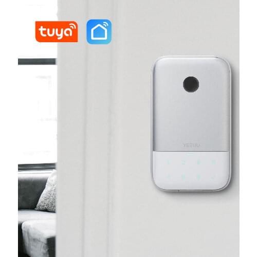 Tuya Smart Key Lock Box Fingeprint Key Safe Bluetooth Wireless Dynamic Password Aluminum Alloy Key Storage Lock Box Weatherproof