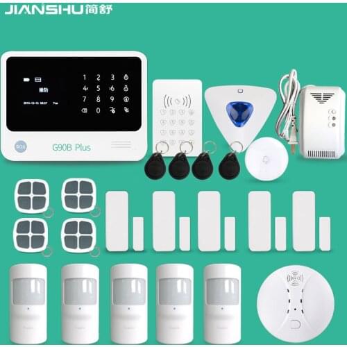 GSM WIFI GPRS SMS Smart Home Security Alarm System With RFID Keypad GSM Alarm WIFI System Support Two Way Intercom Function