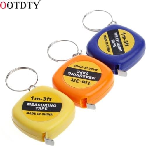 OOTDTY Easy Retractable Ruler Tape Measure Mini Portable Pull Ruler Keychain 1m/3ft