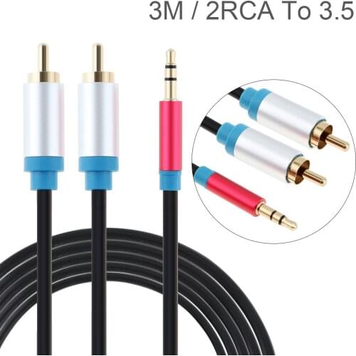 DiGiYes 3M 9.84Ft RCA Cable HiFi Stereo 2RCA to 3.5MM Audio Cable AUX RCA Jack 3.5 Y Splitter for Amplifier Audio Home Theater