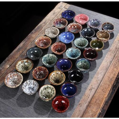 Ceramic Kiln Changed Teacup Tea Set Teaware Kitchen Accessories Chinese Tea Set Kungfu Tea Set