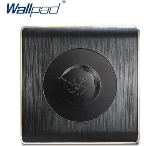 Wallpad Fan Switch Knob Button 220V 450W Wall Light Switch Black PC Brushed Panel For Home