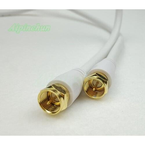 Aipinchun F Jack TV Aerial Coaxial Cable Male to Male RF RG6 Satellite Antenna Cable 1 Meter