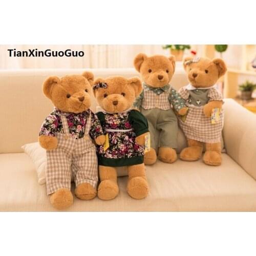 Creative toy about 35cm lovers bear plush toy dressed cloth couples teddy bears soft doll Valentines Day , proposal gift b2908