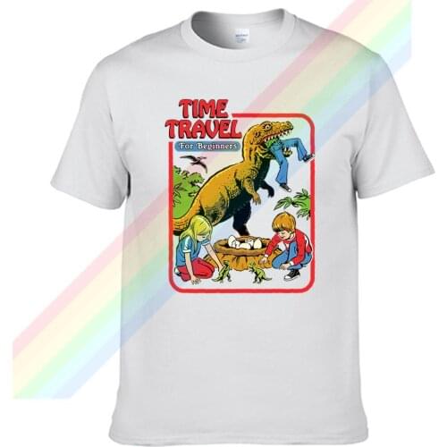 Time Travel For Beginners Retro Casual T Shirt Mens Summer Black 100% Cotton Short Sleeves O-Neck Tee Shirts Tops Tee Unisex