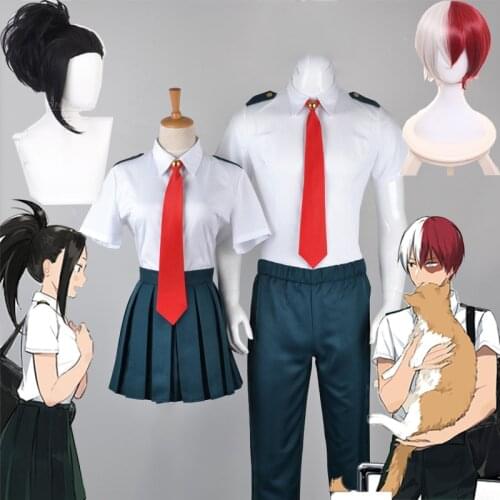 My Hero Academia Summer Men Women School Uniform Cosplay Costume Boku no Hero Academia Todoroki Shoto OCHACO URARAKA Dress Suit