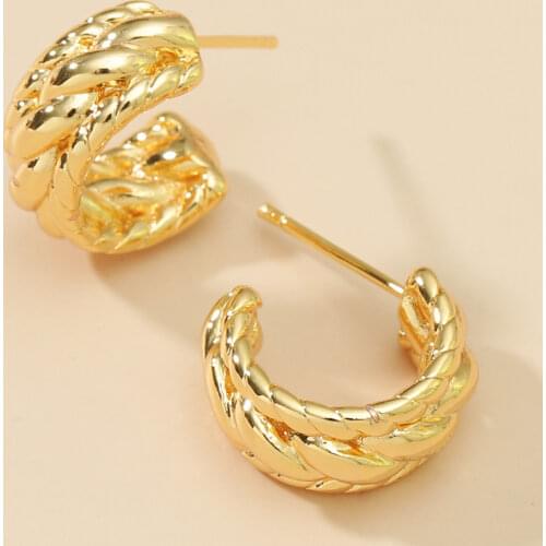 MANGOSKY 925 Silver Auricular Needle 925 Silver 1 Pair C Shape Earrings For Women