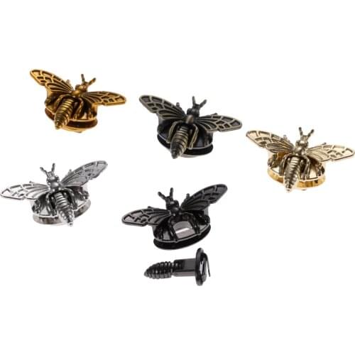 1 Set Retro Metal Bee-shape Clasp Turn Lock for Handbag Leather Bag Purse Hardware DIY Decorative Zinc Alloy Bee Bag Lock Buckle