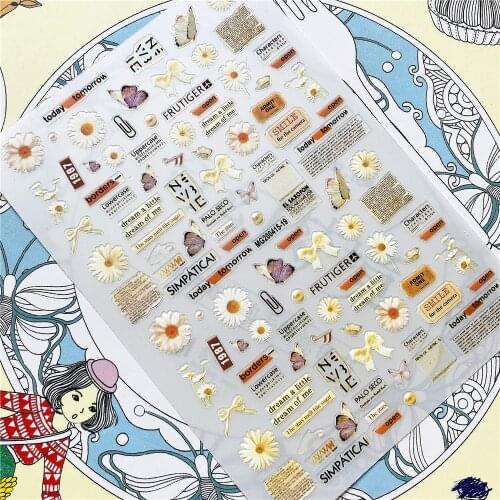 MG200415-18-19 Daisies Thousand Paper Cranes Bow-knot 3D Back glue Nail Art Stickers Decals Sliders Nail ornament decoration