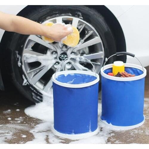 Multi-function Polyester car storage container collapsible Fishing bucket foldable Car trash car bucket