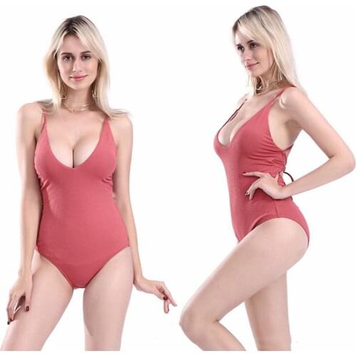 Fashion One Piece Swimsuits Solid Color Womens Swimwear Sexy Bodysuits Push Up Women Casual Bathing Suit Beach Party Monikini