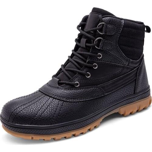 Mens Basic Boots Fall Winter Ankle Botas Hombre Vogue Shoes Mens Leather Casual Boots Mens Comfortable Lace-up Mens Boots