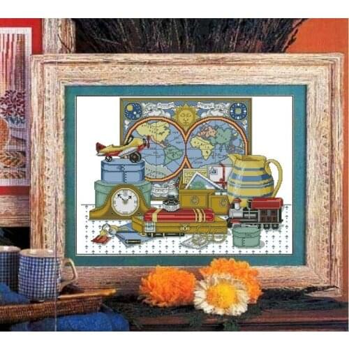 Top Quality Beautiful Lovely Counted Cross Stitch Kit World Map Travel Earth