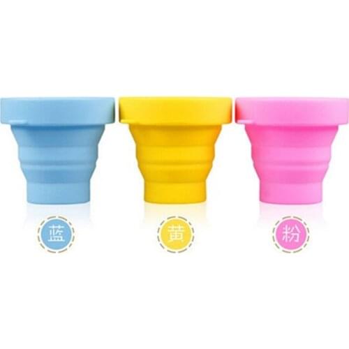 2019 New Candy Color 200ml Silicone Travel Cups Folding Cup Silicone Telescopic Tumblerful Silicone Travel Outdoor Cup 2PCS