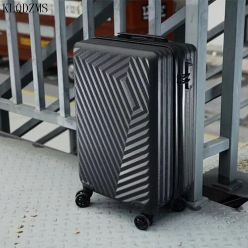 KLQDZMS NEW travel suitcase 20/24nch ABS rolling luggage spinner zipper frame brand trolley suitcase on wheels