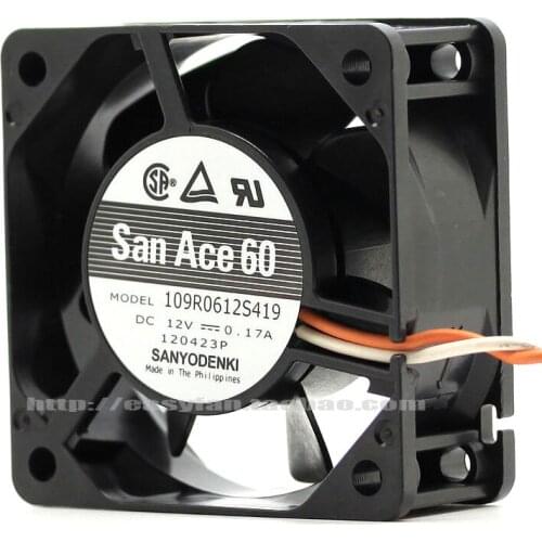 NEW SANYO DENKI SAN ACE 6025 double ball bearing 6CM 109R0612S419 12V 0.17A cooling fan