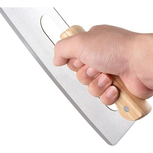 Pizza Cutter Stainless Steel Pizza Knife with Wooden Handles Kitchen Tool