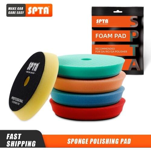 SPTA 6" & 7" Sponge Polishing Pads for 5" & 6" DA/RO Polisher Car Polish Buffing Pads Abrasive Sponge Polishing Disk Wholesale