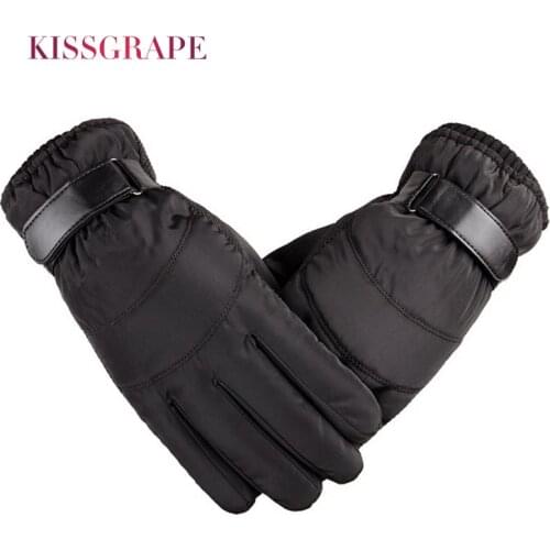 Touch Screen 2019 Winter Warm Gloves Men Male Cotton Fleece Mittens Outdoor Ski Gloves Brown Motorcycle Guantes Waterproof