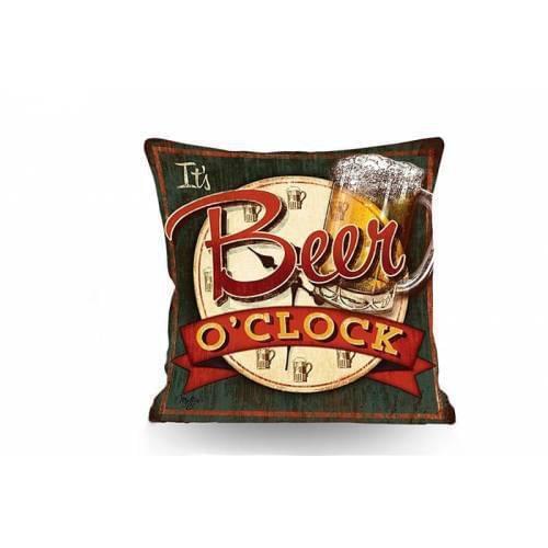 Cushion Beer Themed Double Sided Pillow - 43x43 cm 250 gr Fiber Interior Padded - Quality Durable Turkish Textile